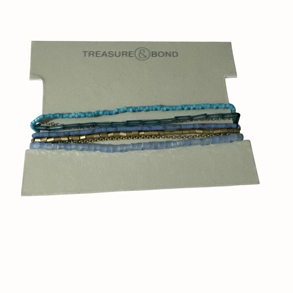 Treasure & Bond Tonal Bead Magnetic Bracelet Blue Gold Nordstrom Jewelry NEW